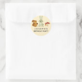 Autocollant d'anniversaire d'amis de la forêt (Sac)
