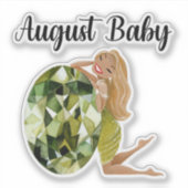 Autocollant d'anniversaire de bébé d'août (Devant)