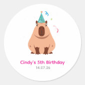 autocollant d'anniversaire de capybara (Devant)