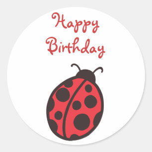 Autocollant d'anniversaire de coccinelle