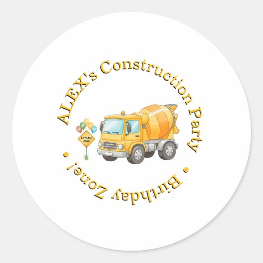 Autocollant d'anniversaire de construction | Zone (Devant)