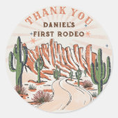 Autocollant d'anniversaire de cowboy du pays occid (Devant)