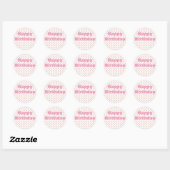 Autocollant d'anniversaire de Cupcake rose (Feuille)