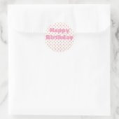 Autocollant d'anniversaire de Cupcake rose (Sac)