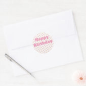 Autocollant d'anniversaire de Cupcake rose (Enveloppe)