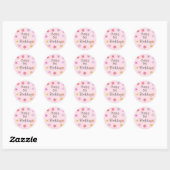 Autocollant d'anniversaire de fleurs (Feuille)