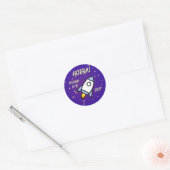 Autocollant d'anniversaire de fusée d'astronaute b (Enveloppe)