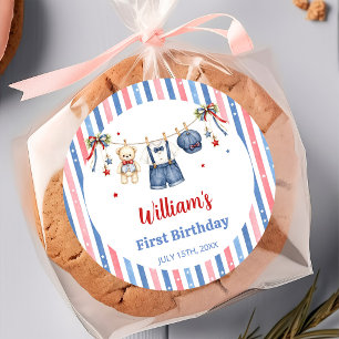 Autocollant d'anniversaire de garçon de vêtements