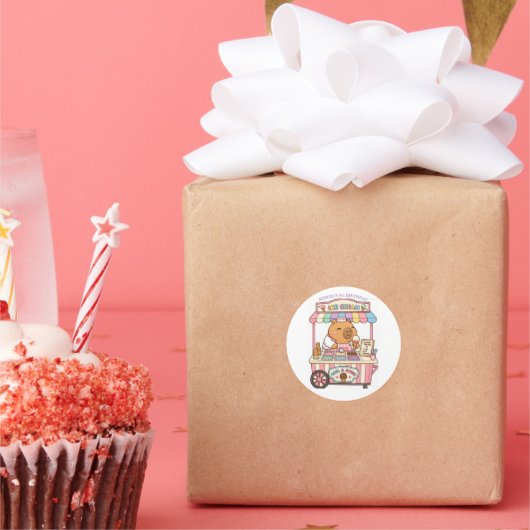 Autocollant d'anniversaire de glace de capybara Ka (Fête)