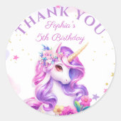 Autocollant d'anniversaire de la licorne magique v (Devant)