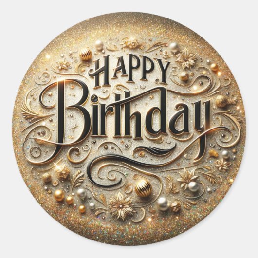 Autocollant d'anniversaire de luxe (Devant)