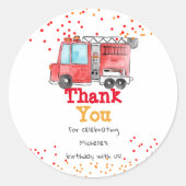 autocollant d'anniversaire de pompier (Devant)