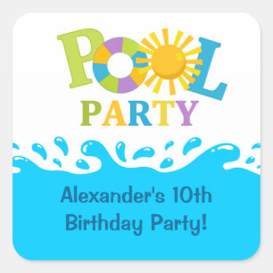 Autocollant d'anniversaire de réception au bord d