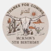 Autocollant d'anniversaire de Western Wild West Co (Devant)