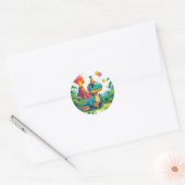 Autocollant d'anniversaire Dino bleu (Enveloppe)