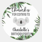 Autocollant d'anniversaire d'ours koala (Devant)