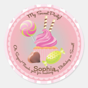 Autocollant d'anniversaire du cadeau de la fille