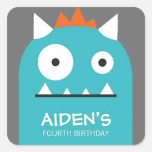 Autocollant d'anniversaire du Monstre bleu