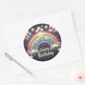 Autocollant d'anniversaire - élégant reflet arc-en (Enveloppe)