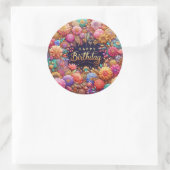 Autocollant d'anniversaire : Floral coloré (Sac)