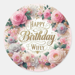 Autocollant d'anniversaire floral pour femme