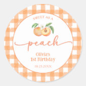 Autocollant d'anniversaire Gingham doux comme une (Devant)