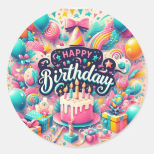 Autocollant d'anniversaire : Joyful Beautiful Desi