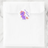 Autocollant d'anniversaire mignon violet Unicorn (Sac)