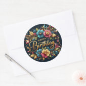 Autocollant d'anniversaire : noir or (Enveloppe)