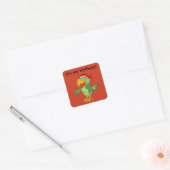 Autocollant d'anniversaire orange avec perroquet p (Enveloppe)