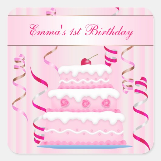 Autocollant d'anniversaire pour gâteaux et cascade (Devant)
