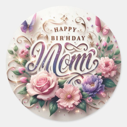 Autocollant d'anniversaire pour Maman (Devant)