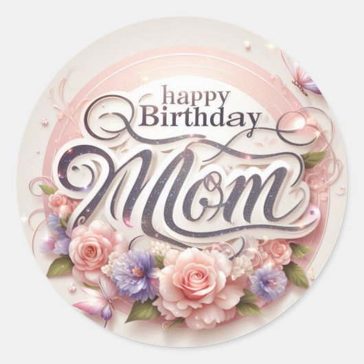 Autocollant d'anniversaire pour mère (Devant)