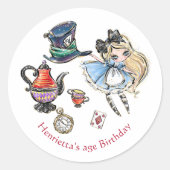 Autocollant d'anniversaire pour une fête de thé ad (Devant)