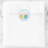 Autocollant d'anniversaire Rainbow Cupcake (Sac)