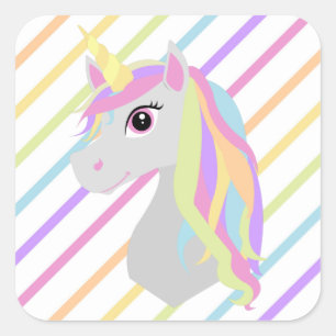 Autocollant d'anniversaire Rainbow Unicorn