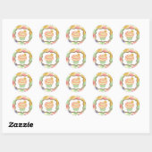 Autocollant d'anniversaire Retro Pastel Cupcake (Feuille)