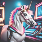 Autocollant d'anniversaire Retro Pink Space (Devant)