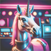 Autocollant d'anniversaire Retro Pink Space (Devant)