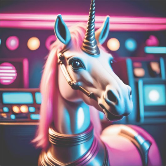 Autocollant d'anniversaire Retro Pink Space (Devant)