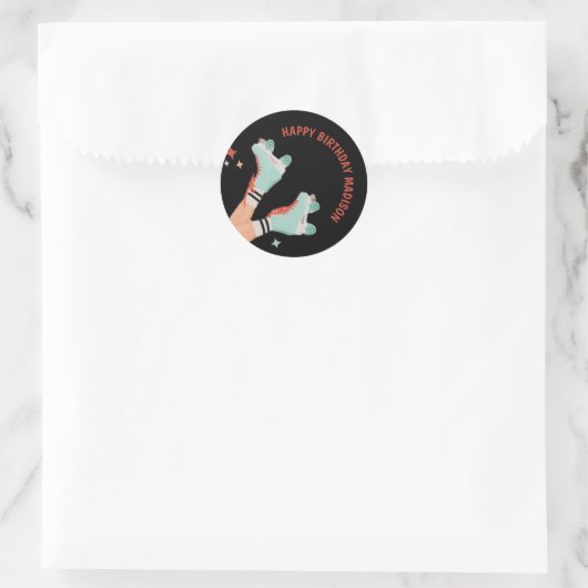 Autocollant d'anniversaire Retro Roller (Sac)