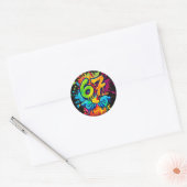Autocollant d'anniversaire Six Sept tendance mème (Enveloppe)