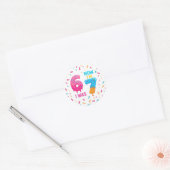 Autocollant d'anniversaire Six Sept tendance mème (Enveloppe)