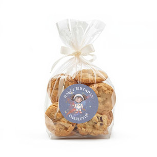 Autocollant d'anniversaire spatial d'astronaute