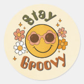 Autocollant d'anniversaire Stay Groovy (Devant)