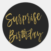 Autocollant d'anniversaire surprise Gold Foil (Devant)