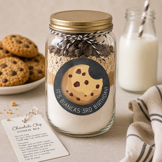 Autocollant d'anniversaire tableau noir cookie aux