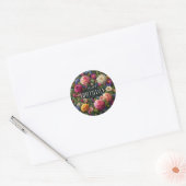 Autocollant d'anniversaire : Thème floral vibrant (Enveloppe)