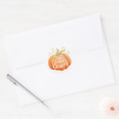 Autocollant d'aquarelle citrouille Friendsgiving (Enveloppe)