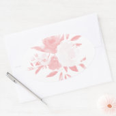 Autocollant d'aquarelle rose pastel (Enveloppe)